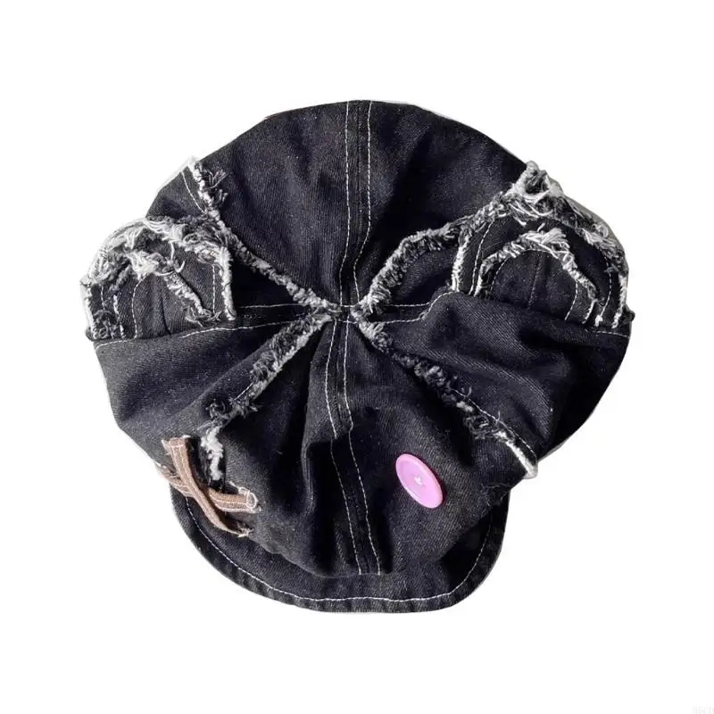 M6CD الفتيات امرأة لطيف الدب الأذن القبعات الفنان الرسام قبعة عادية الكبار قابل للتعديل الفرنسية قبعة قبعة قطنية للتخييم والتسوق #3