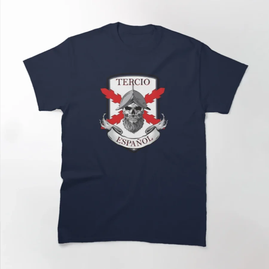 Burgundy Cross Spanish Tercio Helmet Skull T-Shirt 100% Cotton O-Neck Summer Short Sleeve Casual Mens T-shirt Size S-3XL