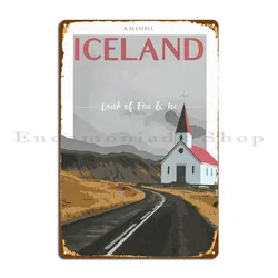 Iceland Travel Vintage Metal Sign Club Design Club Party Designing Cinema Tin Sign Poster