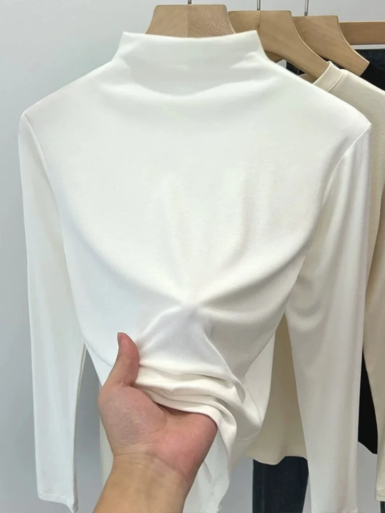 plus-size-feminino-fce-forrado-longo-sve-base-irt-f-gola-alta-outono-inverno-novo-sle-fino-ajuste-interior-wear-camiseta-topo