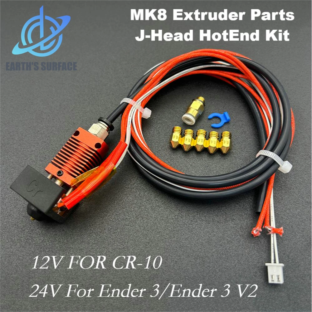 

DB-3D Printer Parts MK8 Extruder Hotend Kit J-Head Hot End Kit 0.4mm/1.75mm For V5 Ender3/V2 CR10/CR10S/Pro 2 IN 1 Hotend Kit