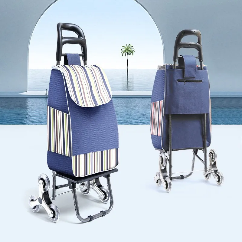 convenient-stacking-shopping-cart-with-pull-rod-hand-pull-vegetable-buying-climbing-stairs-simple-design-elderly-push-cart