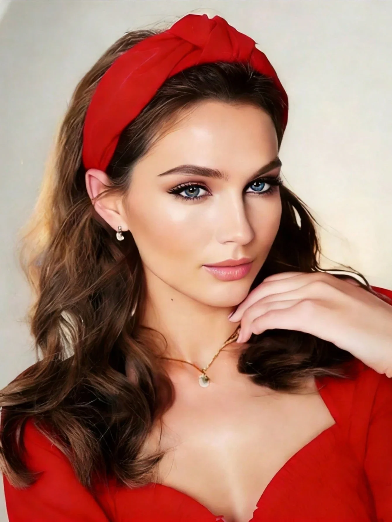 

Elegant Red Satin Knot Headband For Women Party Formal Occasion Hair Accessory
