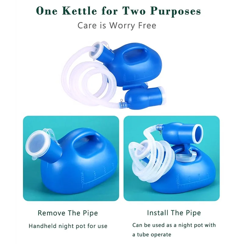 

Urinal Bottle Portable Urinals For Men Women Urine Bottle 2000Ml Mens Potty Spill Proof Pee Bottle With 63In Long Tubem12k