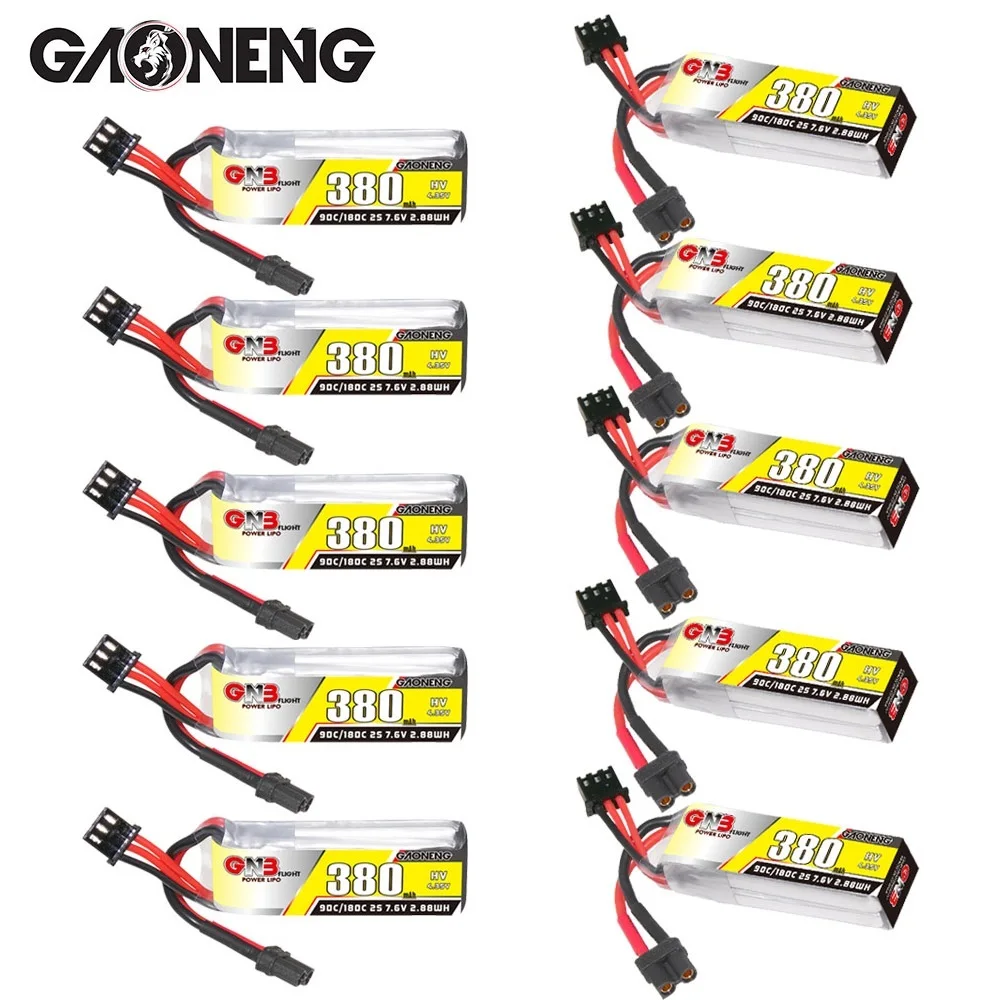 HV Max 180c GNB 2s 380mAh Lipo Battery For RC Helicopter Quadcopter FPV Racing Drone Spare Parts 7.6v Rechargeable Battery