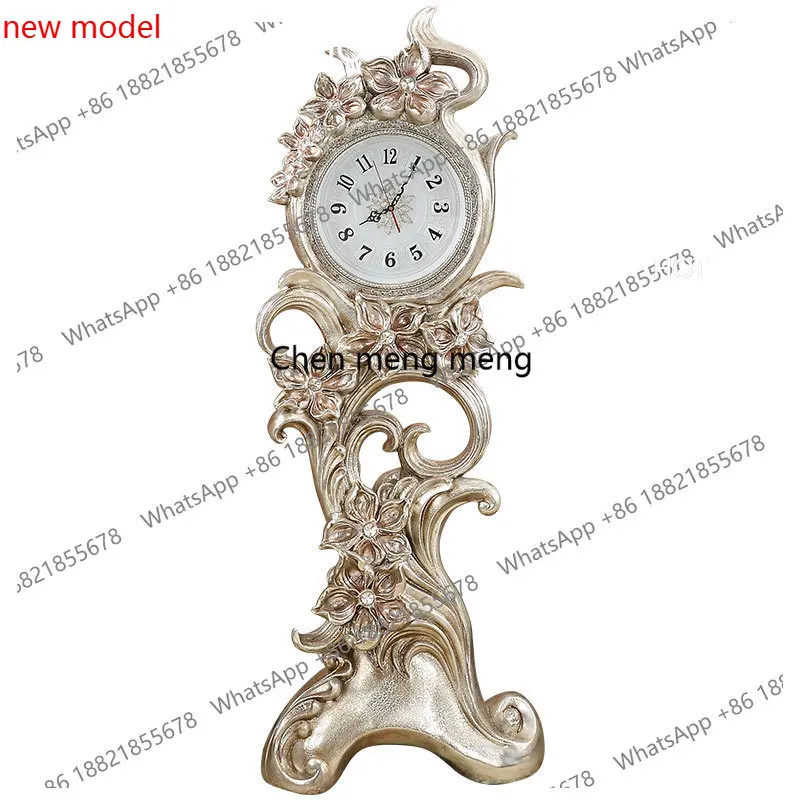 d178 European floor clock American living room silent creative orchid large clock Villa ornament large clock decorative standing
