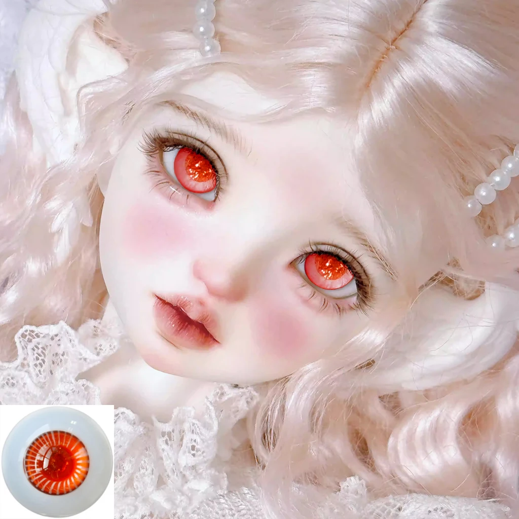 [Wamami] 6-24mm Vollformatige, glitzernde, solar inspirierte rote handgefertigte Glasaugen SW08 für Reborn-Puppen und Bastelarbeiten