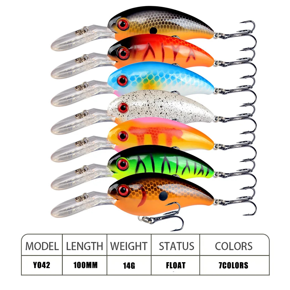 Señuelos duros Crankbait con anzuelos triples para pesca - imagen 5