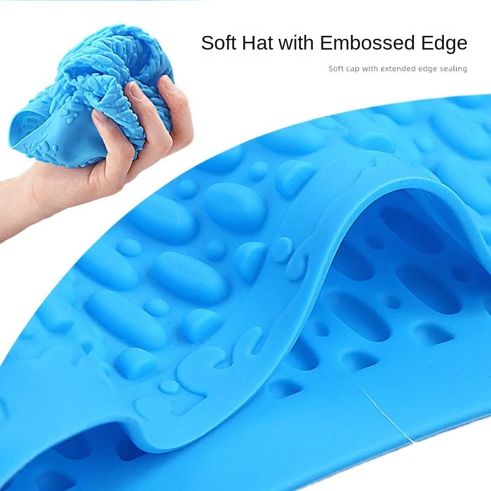 Soft Silicone Swimming Cap High Elastic Flexible Protect Ears Pool Hat Ultrathin Waterproof Swimming Hat Swim Sports