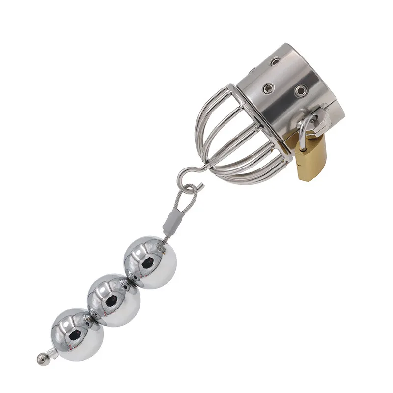Stainless Steel Scrotum Weight Pendant Stretching Ring Anti-Fall Off Restraint Adult Sex Toys