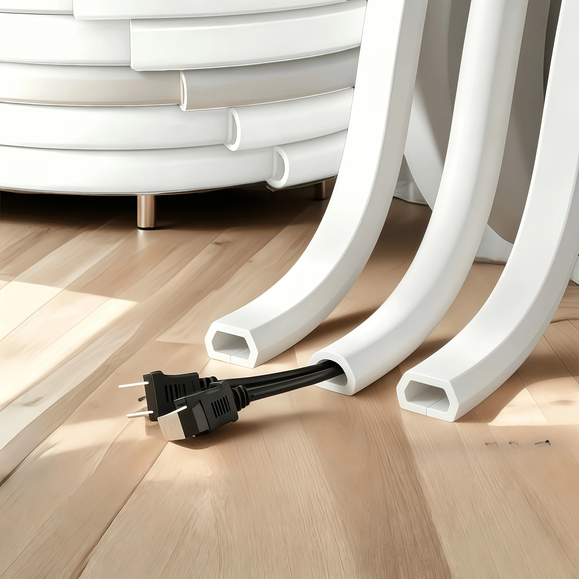 Hidden Self-Adhesive Cable Tray,Cable Protector,Suitable for Desktop Installation,Preventing Tripping on Exposed Wires
