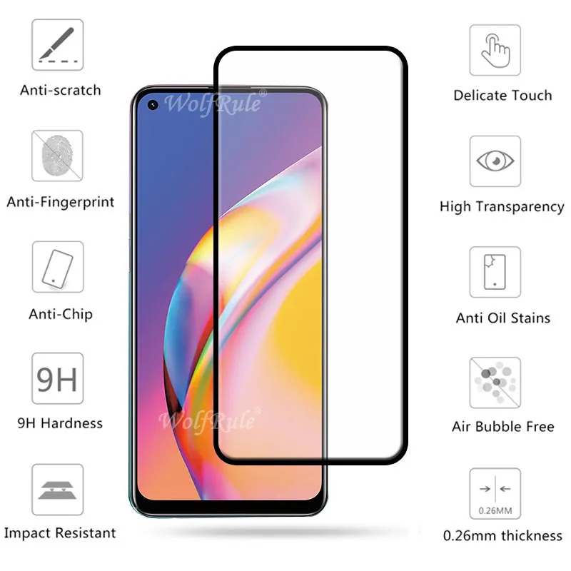 4-in-1 For OPPO Reno 5 Lite Glass For Reno 5 Lite Tempered Glass Full HD 9H Screen Protector OPPO Reno 5 Lite A94 4G Lens Glass