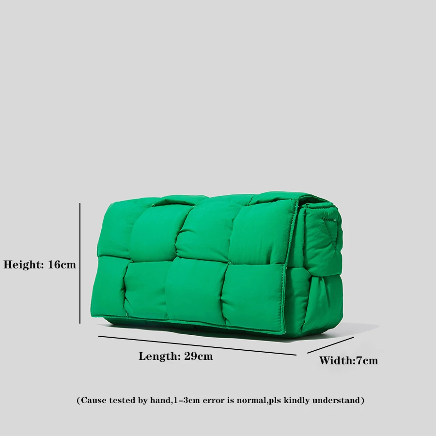 Bolso de hombro acolchado tejido de algodón para mujer, Cassett, bolsos cruzados con almohada de nailon elegante de lujo con bolso de mano para