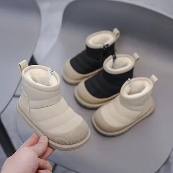 Botas de Otoño Invierno para niñas, zapatos para niños, botas impermeables a prueba de viento para exteriores, zapatos antideslizantes de suela blanda para niños pequeños