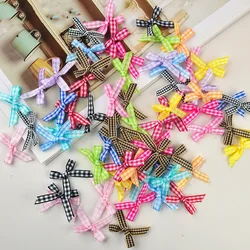 100 Uds Mini lazo cinta 3,5X4CM cinta de raso lazo flor DIY artesanía trabajo hecho a mano pajaritas Clip para el cabello fiesta regalo ropa decoración pajarita