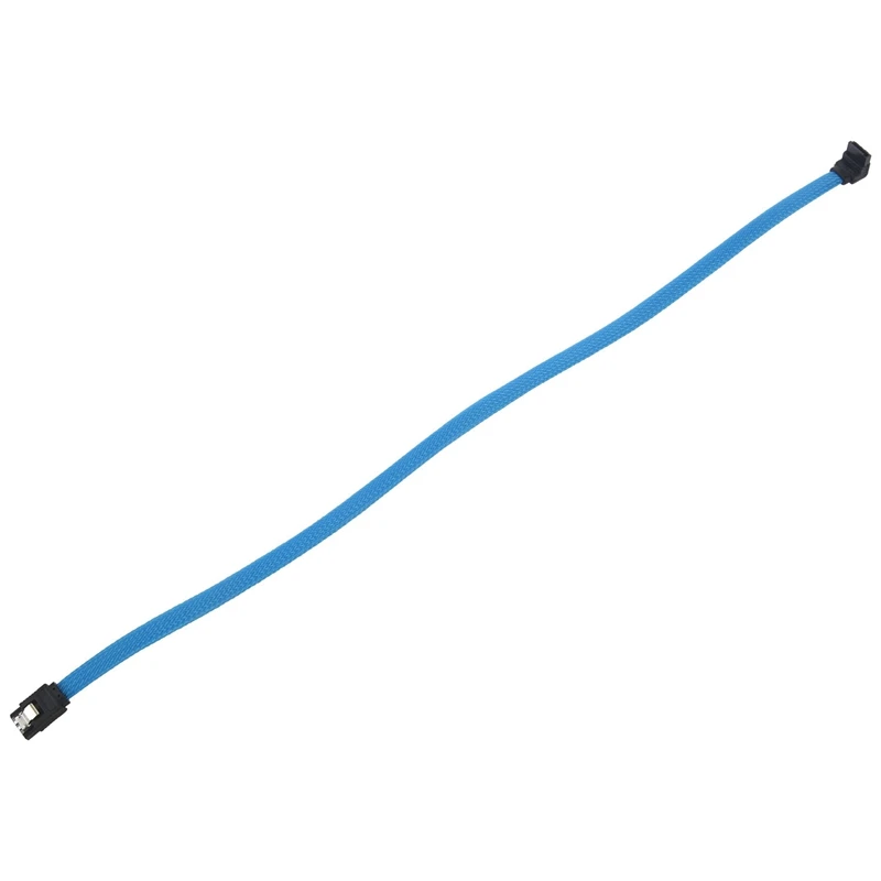 2X SATA3 SATA 3.0 III ขนาด50ซม. สายข้อมูล7Pin 6กิกะไบต์/วินาทีสายข้อมูล SSD ฮาร์ดดิสก์พร้อมปลอกไนลอนรุ่นพรีเมี่ยม (สีฟ้า)