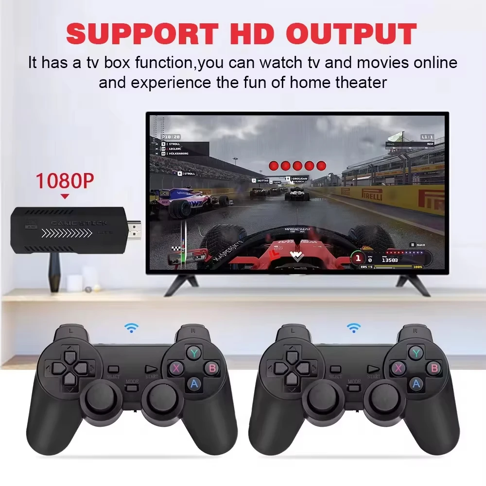 New Classic Video Game Console X2 Plus Gaming Stick 4K HD Wireless Controller 128G 30000 Games 50 Simulator Suitable for PS1/N64 image 4