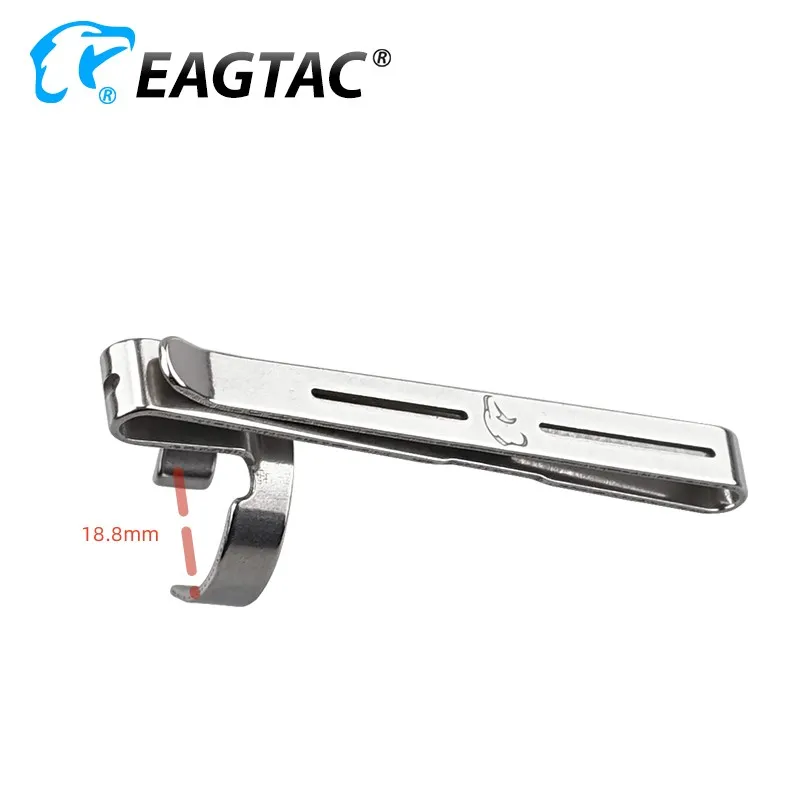 EAGTAC Stainless Steel Two-way Pocket Clip for LED Flashlight SKU3030 SKU3786 D Series D25LC2 MKII DX3L DX3B PX30LC2