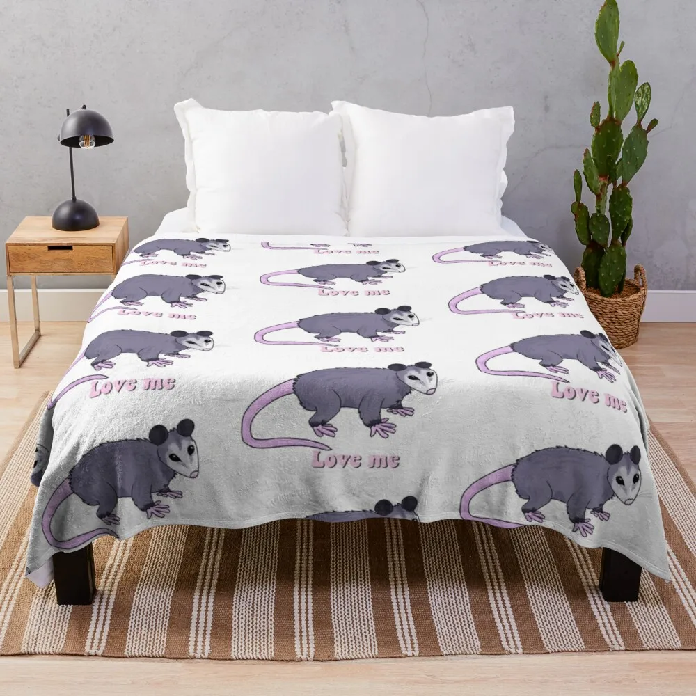 

Opossum babayThrow Blanket soft plush plaid decorative blanket comforter blanket