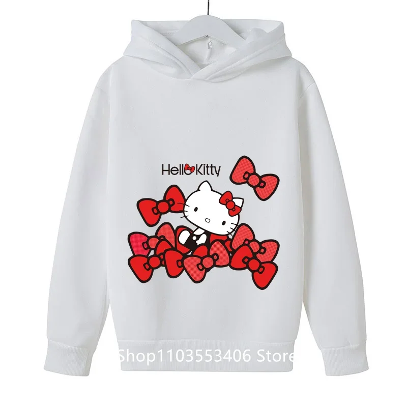 2024 Fashion Hello Kitty Printed Hoodie Boys And Girls Spring And Autumn Outdoor Leisure Children's Wear