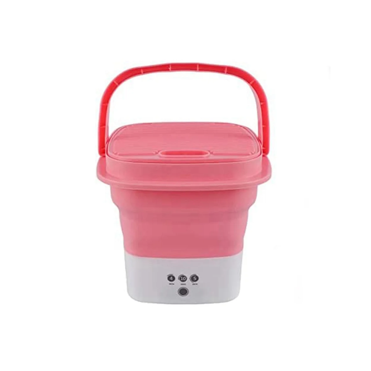 

Pink Washing Machine, Mini Folding Washing Machine Combo with Small Collapsible Drain Basket US Plug