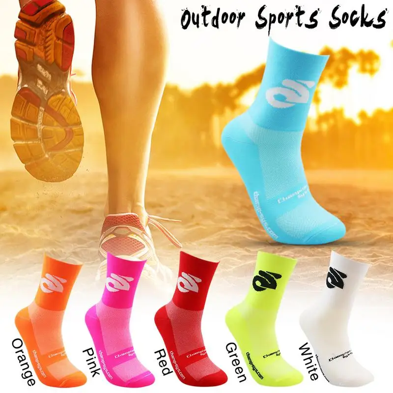 Calcetines deportivos de alta calidad para hombre y mujer, medias transpirables para bicicleta de carretera, deportes al aire libre, carreras, ciclismo, correr al aire libre