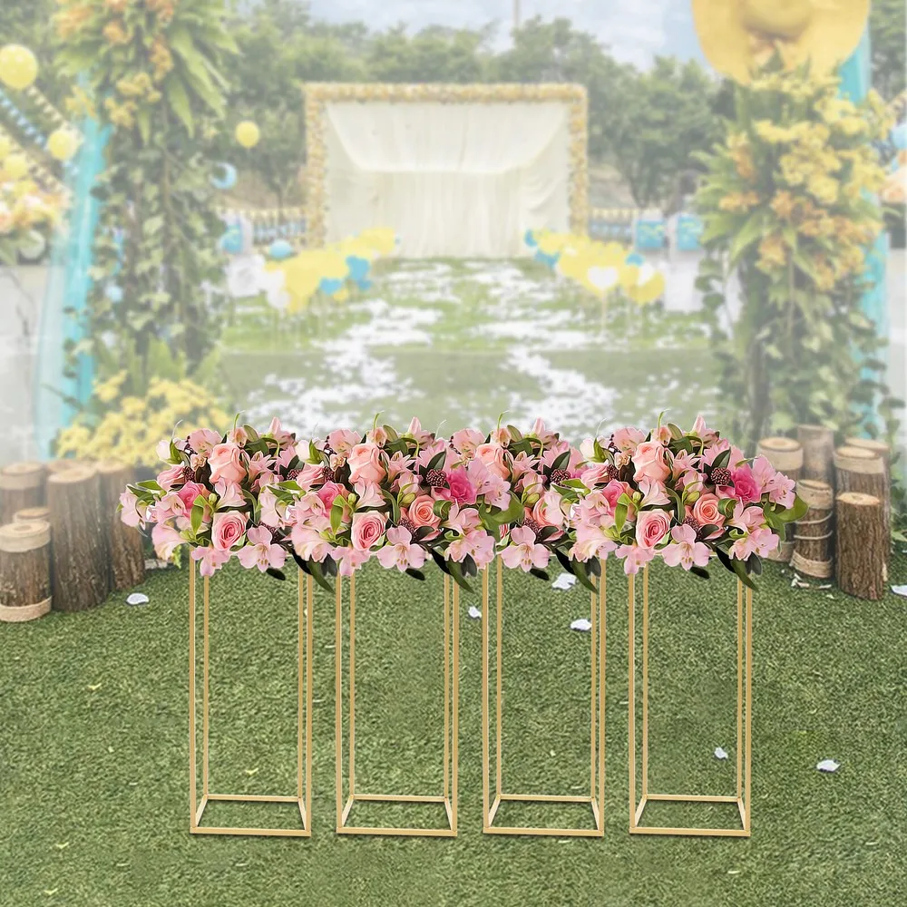 

4Pcs Metal Flower Stand Party Wedding Centerpiece Column Holder Rack Decor
