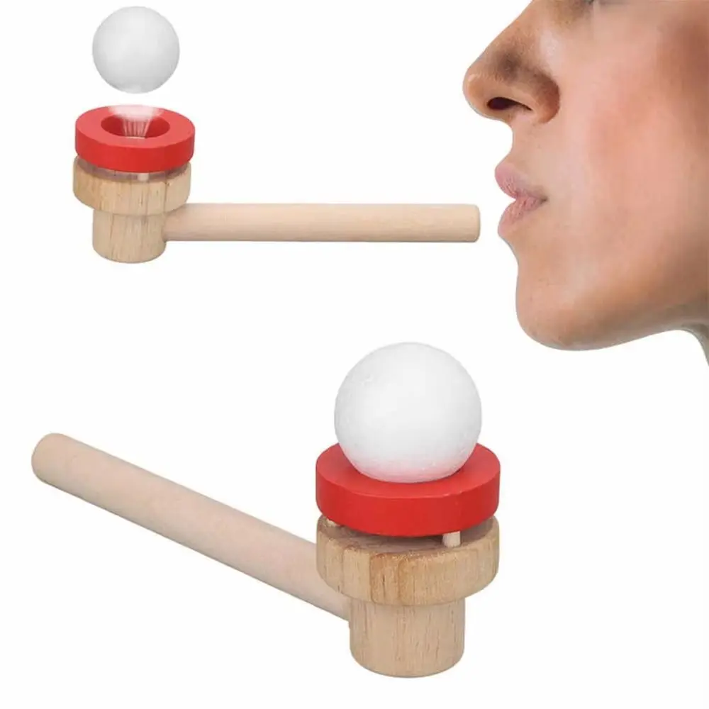 Soplador de bolas colgante de madera, bola flotante educativa intelectual, juego Unisex para padres, entrenamiento de capacidad pulmonar