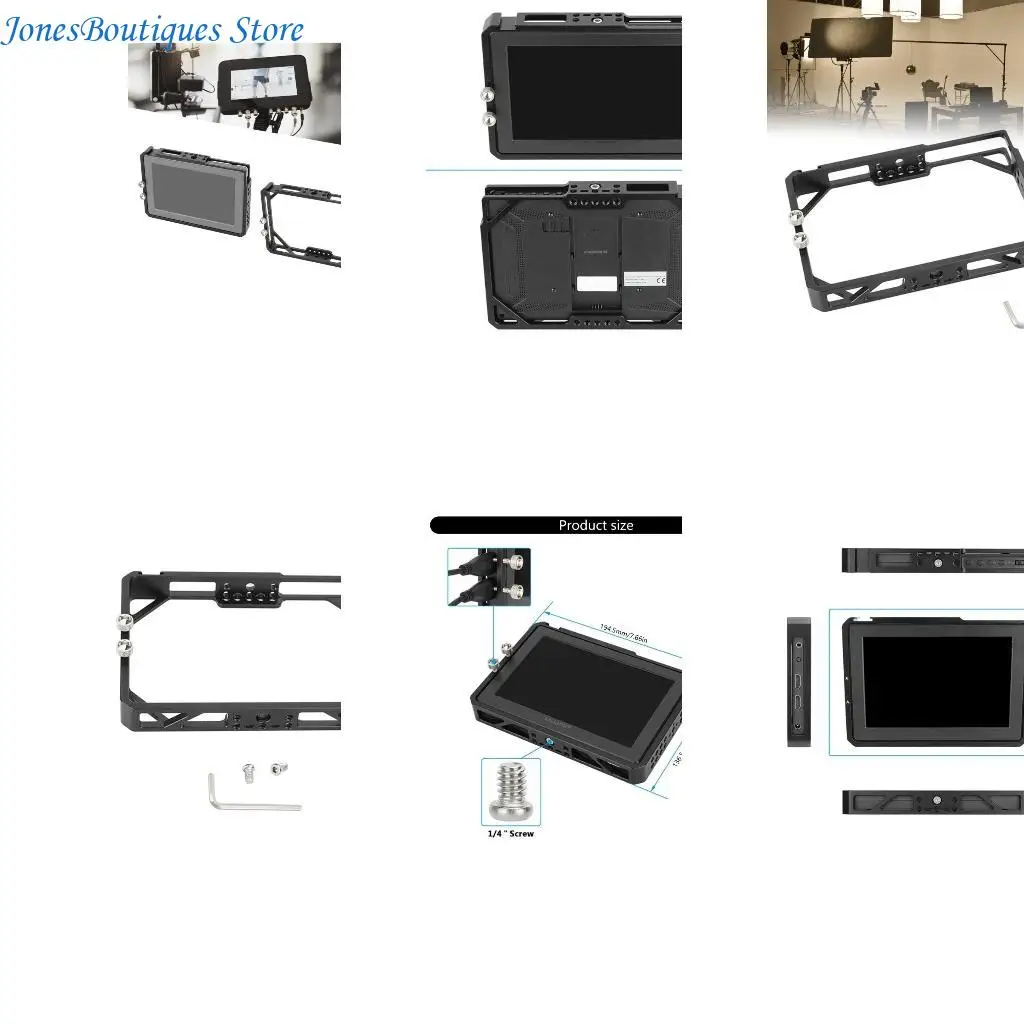 

Aluminum Screen Cage High Strength For Liliput A7s 7inch LCD Panel Video Camera Protector Frame Easy Installation W8KE