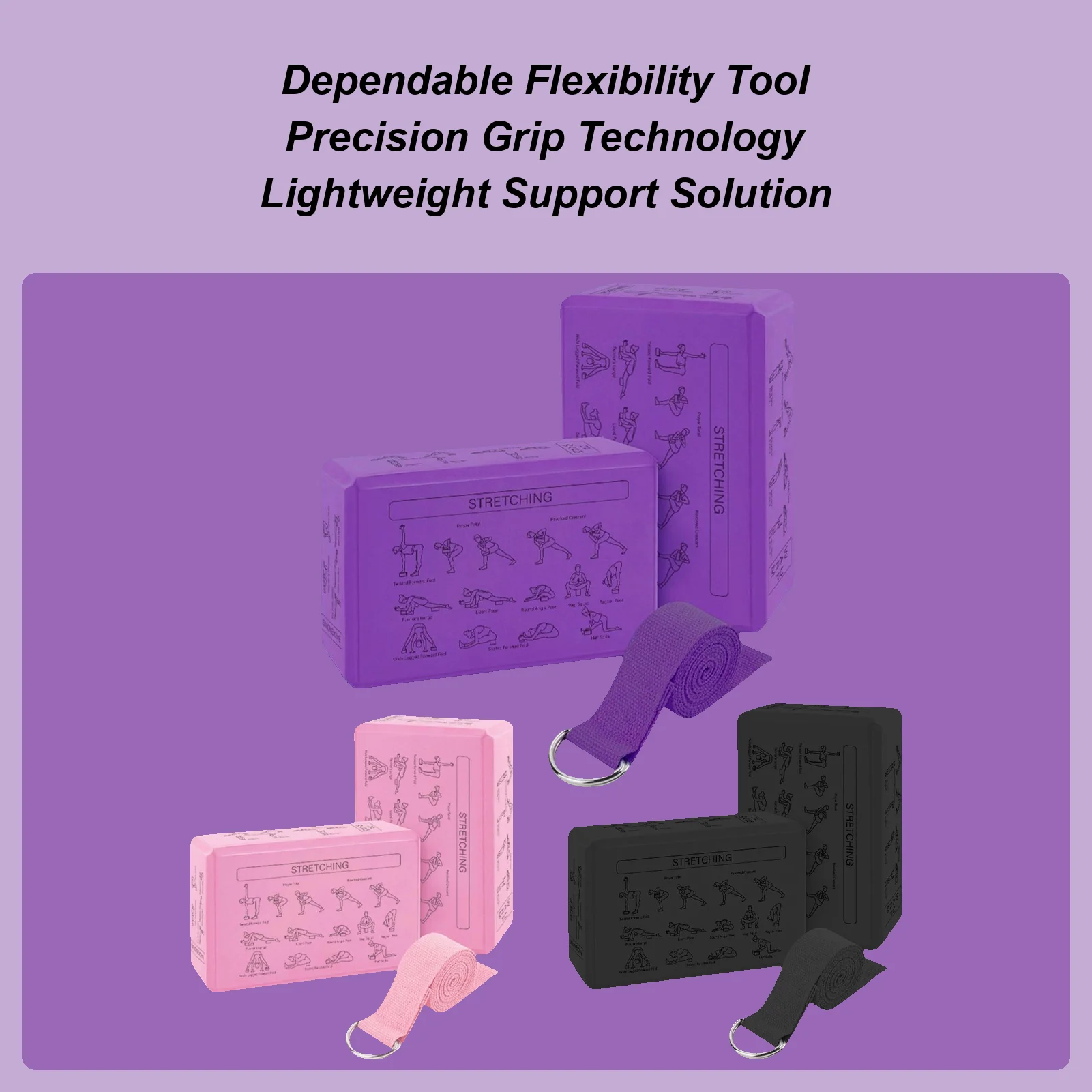 

2PCS High Density EVA Foam Yoga Blocks Set, Non-Slip & Lightweight Exercise Brick for Stretching, Balance Pilates & Gym Training