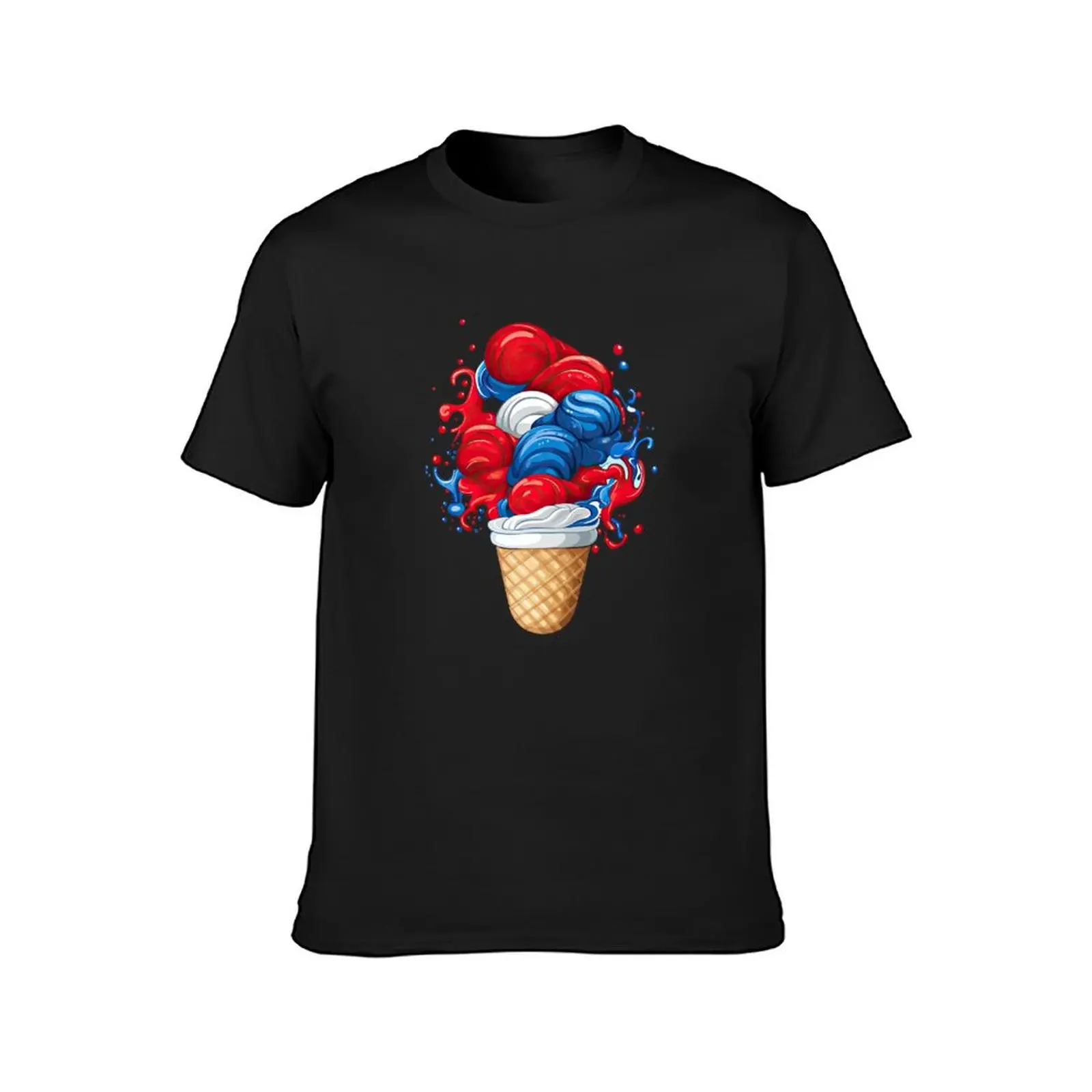 Red White and Blue Ice Cream T-Shirt blanks vintage clothes big and tall t shirts for men