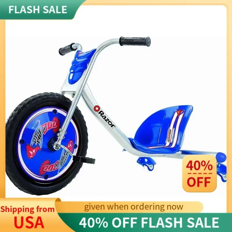 QWRazor RipRider 360 Caster Trike for Kids Ages 5  - Lightweight,Rubber Handlebars,Steel Frame,for Riders up to 160 lbs