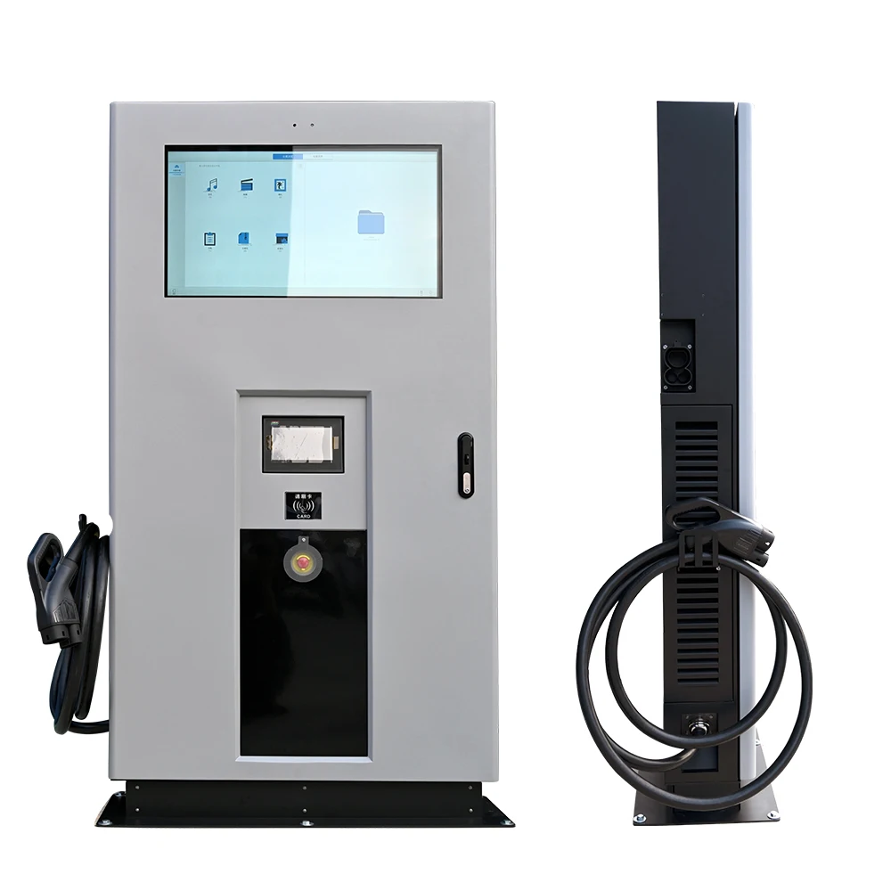 Chademo Ccs Fast Charging Advertisement Screen 60kw Ev Car Charging Station Machine