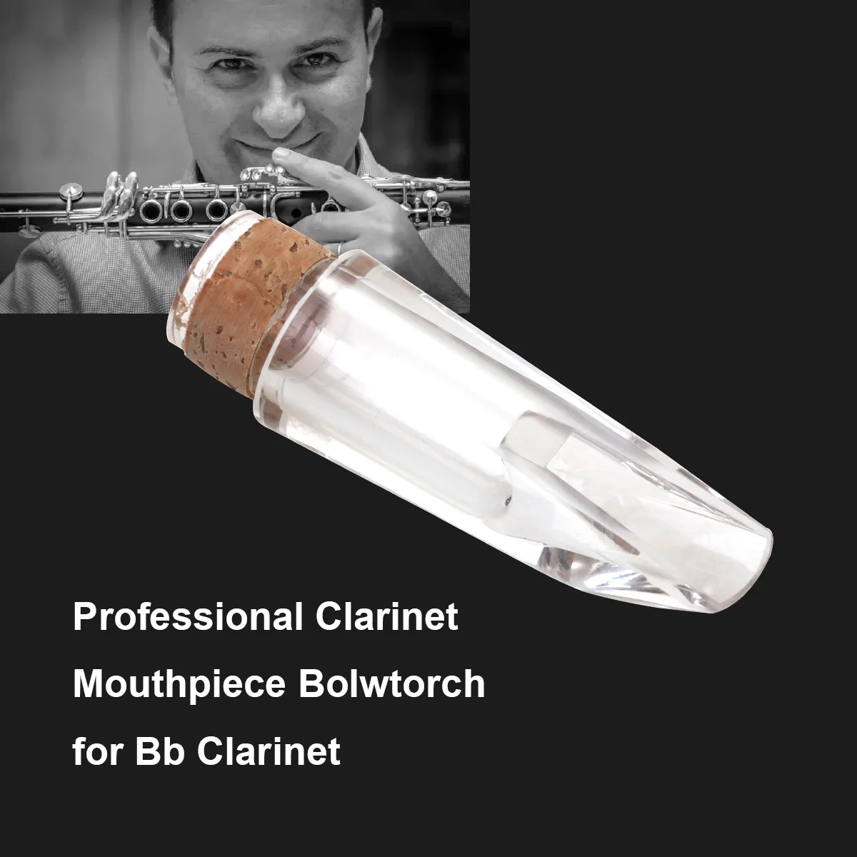 

High Quality Clarinet Mouthpiece Transparent Durable ABS Material Metal Sound Control Affordable Used Condition No Damage