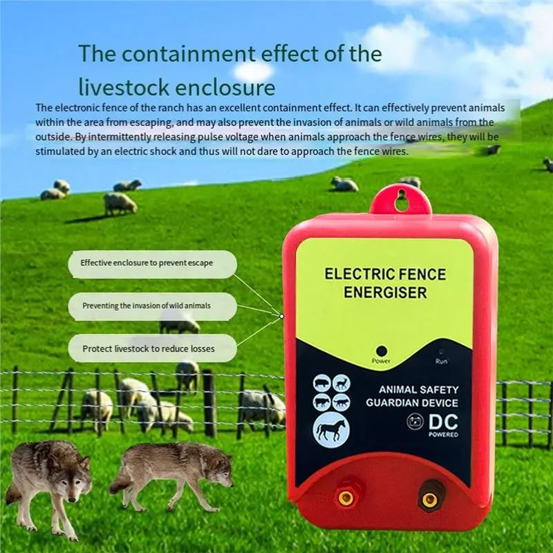 TFTP-High-Voltage Pulse Controller And Portable Fence 12Kv 1.5J Electric Fence Energiser For Farm Ranch EU PLUG