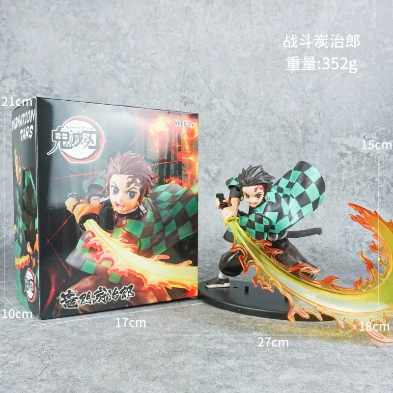 1 Stuks Hete Japanse Figuur Anime Garage Kits God Van Vuur Tanjirou Battle Model Ornamenten Auto Decoratie Verjaardag Voor Jongen