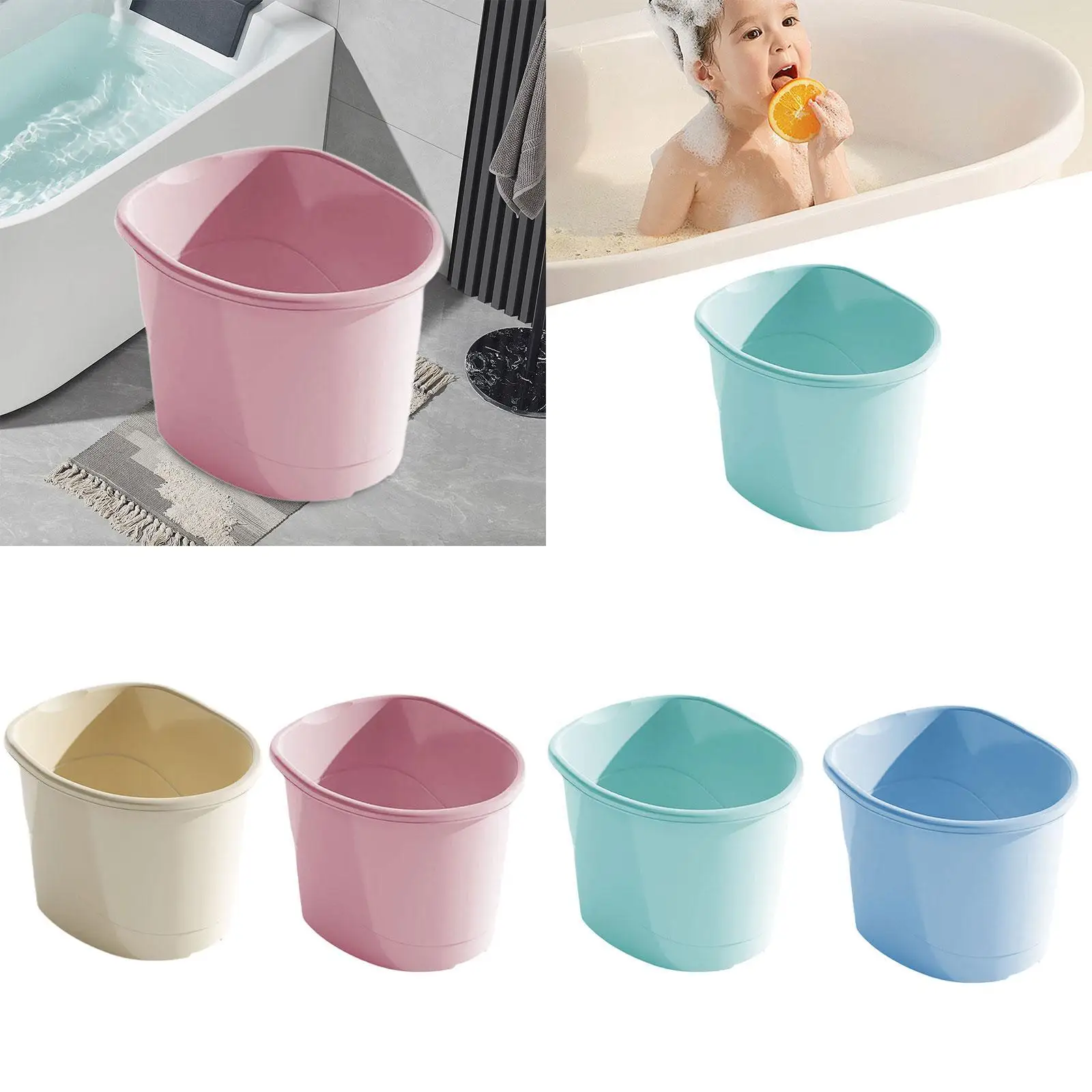 Infant Bath Bucket Infant Bathtub Foot Soaking Bath Basin Non Slip Bottom Portable Baby Tub Bucket for Baby 0-4 Years Old