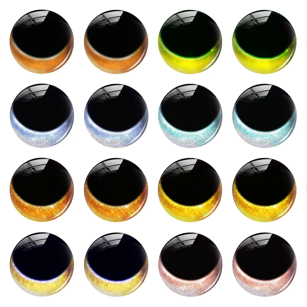 Round Handmade Pupils Ragdoll Toy Eyeball Eyes Doll Iris Moon Photo Glass Cabochon Flatback Demo Cameo For Diy Jewelry Making