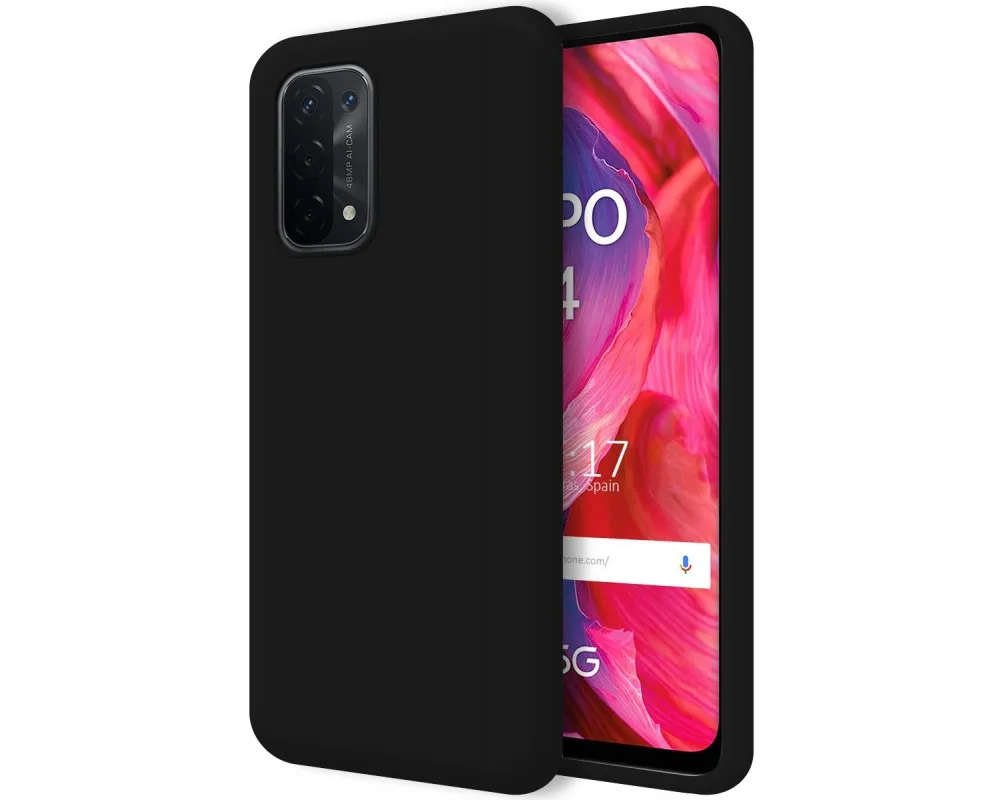 Ultra Soft liquid silicone case for Oppo A54 5G / A74 5G black color