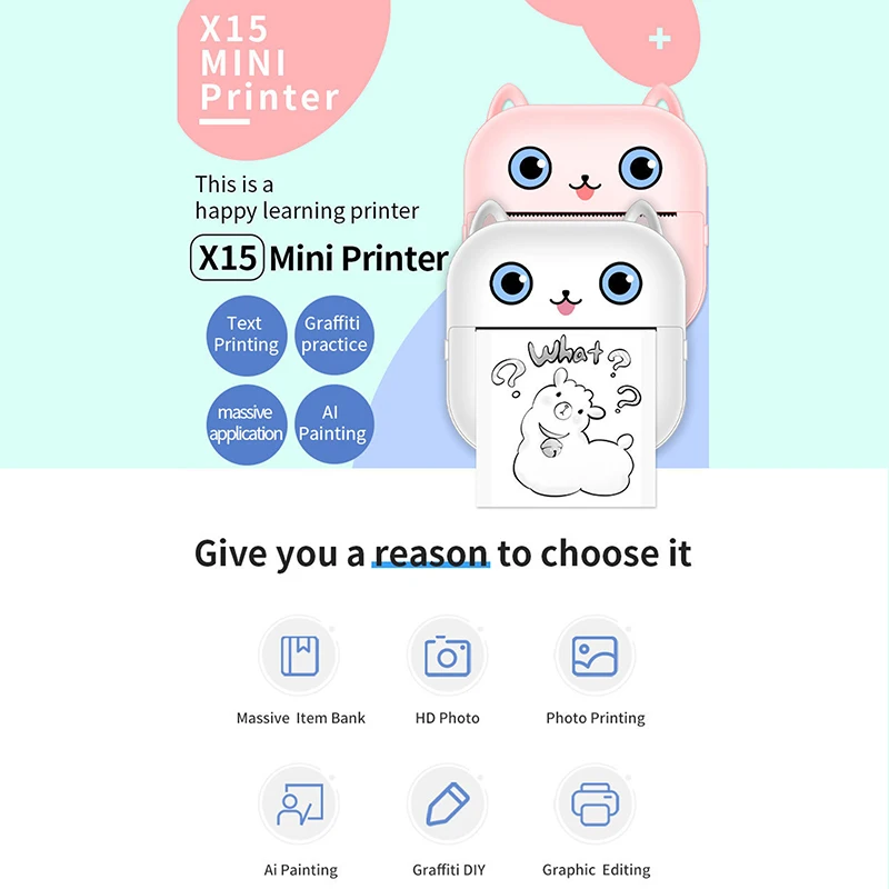 Mini Printer For Phone Wireless Bluetooth Mini Photo Label Printer Portable Thermal Printer Wrong Question For Printing Label