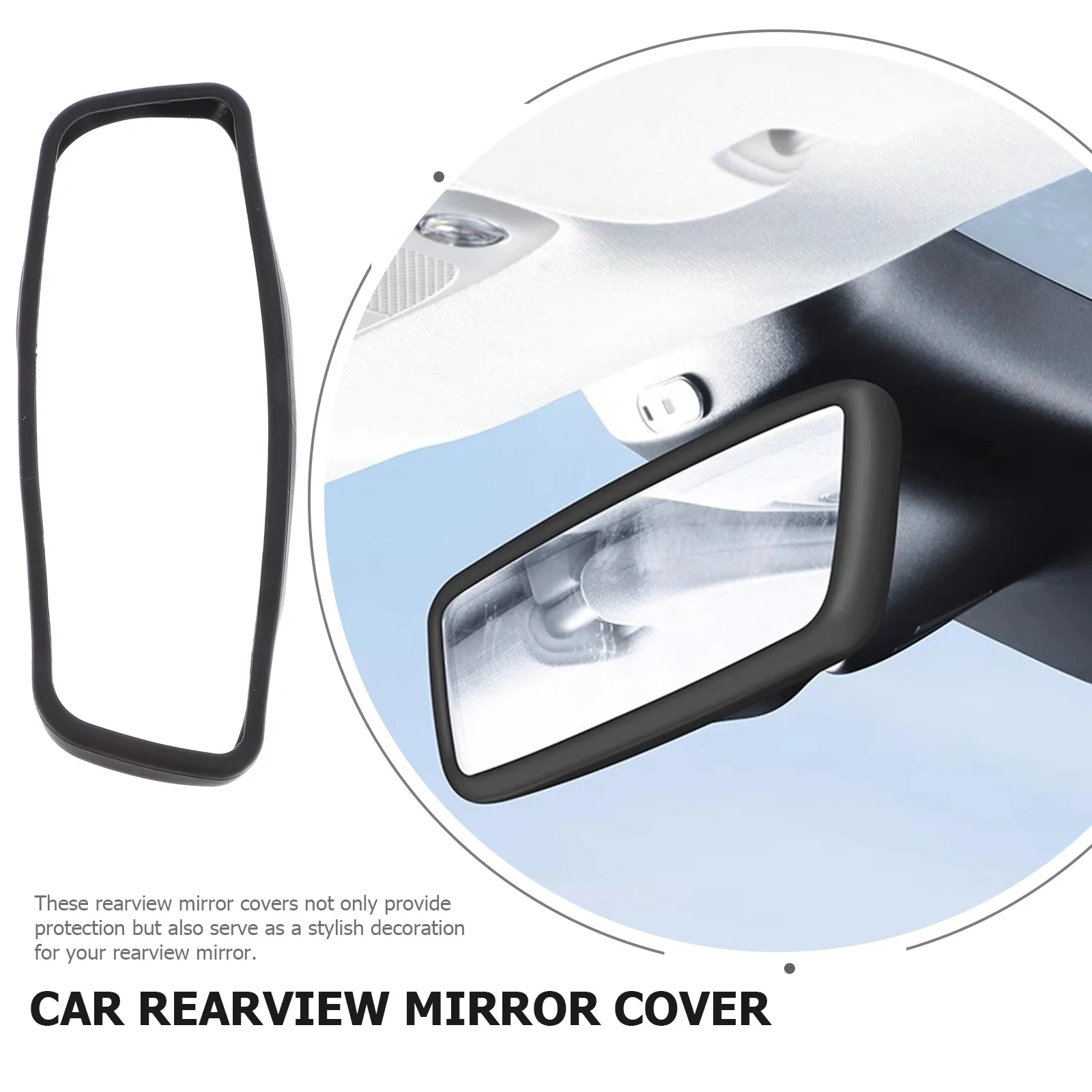

Rear View Mirror Protective Cover Car Rearview Frame Picture Decor Accessory Silica Gel Interior