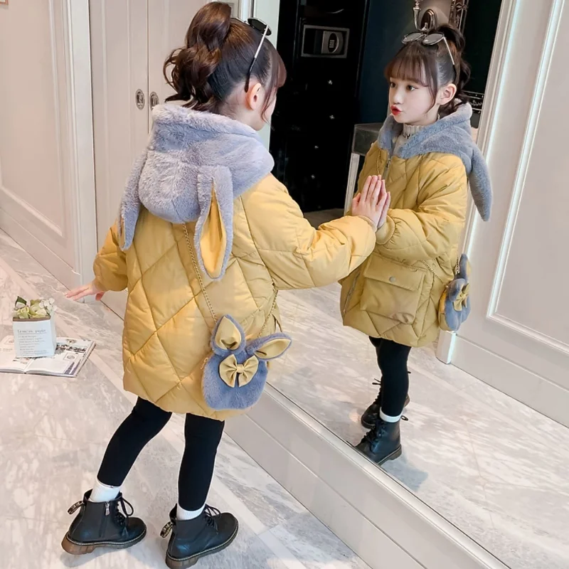 4 8 9 10 11 12 13 Years Baby Kids Parkas Winter Warm Down Jacket for Girls Coat Hooded Children's Outerwear Toddler Girl Clothes