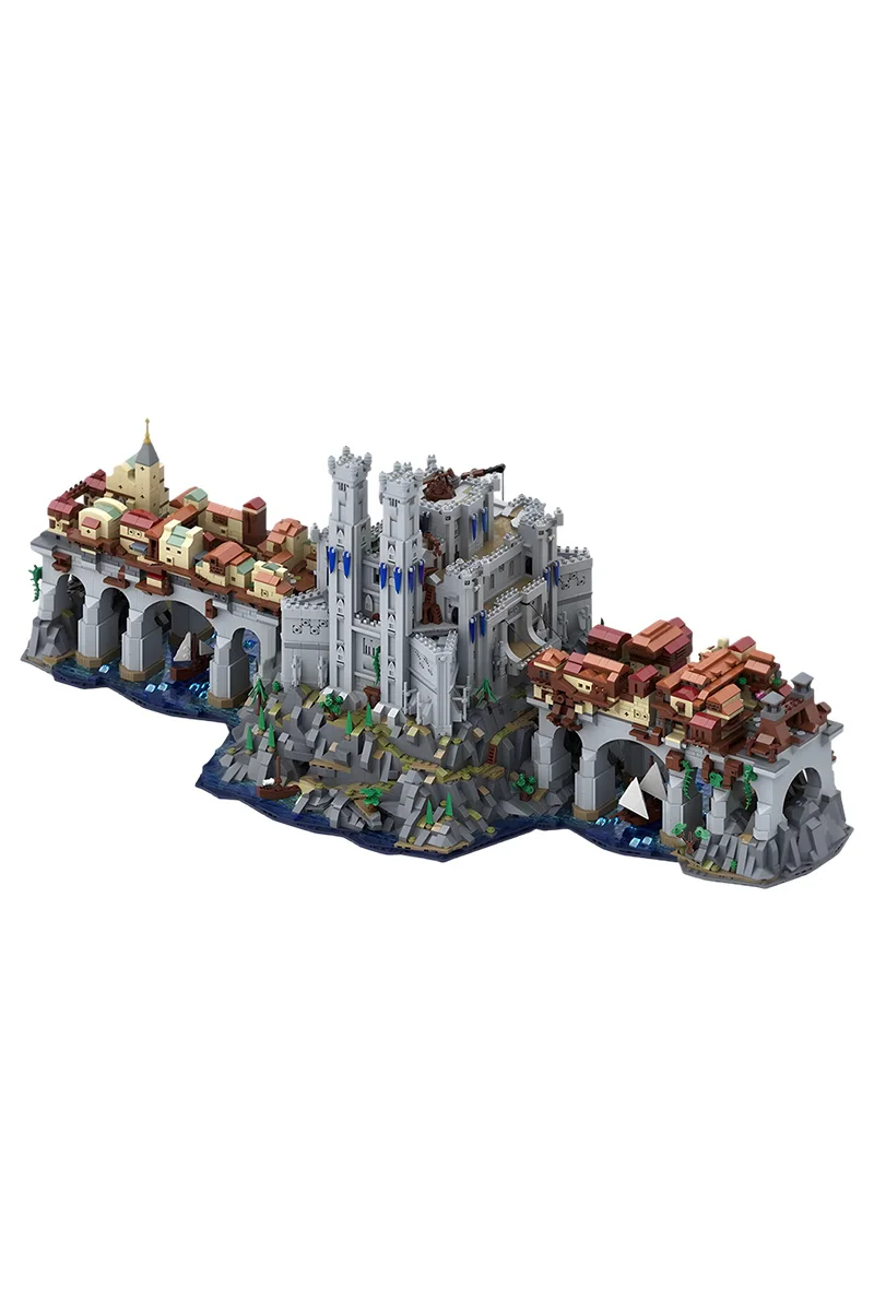 

MOC Modular Wyrm's Crossing Building Blocks Model Popular Games Wyrm's Crossing Architecture Street View Bricks Assembly Toys