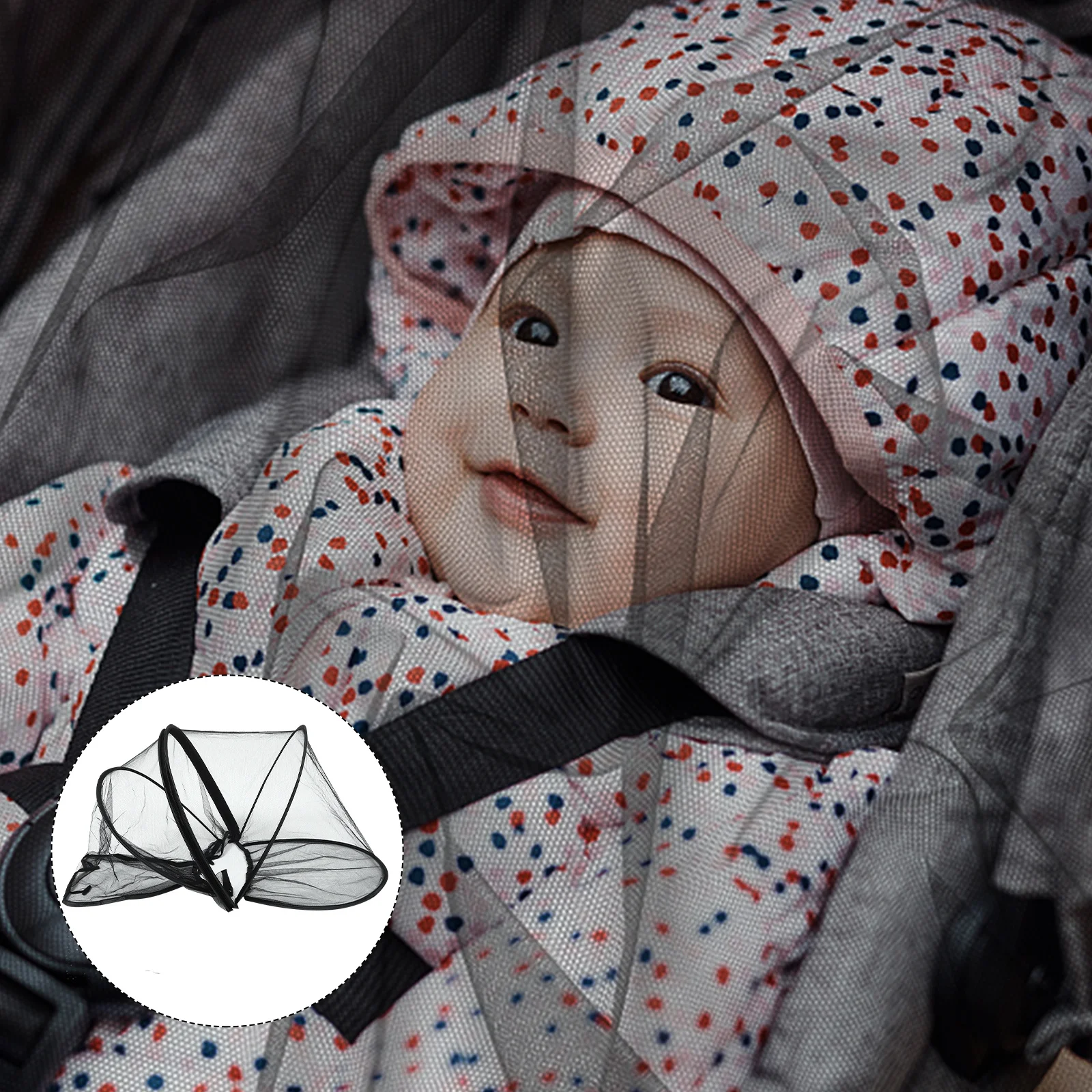 

1Pcs Universal Fit Baby Mosquito Net Stroller Cover -Uv Protection Windproof Cradle Mesh Net for Outdoors