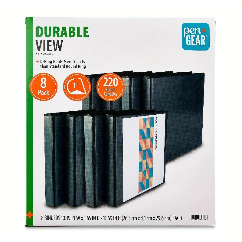 

Durable View 1-дюймовый D — кольцевые переплеты, 8 шт., черный