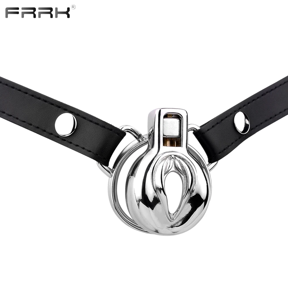 FRRK Small Chastity Cage for Gay Men 정조대 콕링 New Cock Lock with Wearable Penis Rings Erotic Bondag Sex Toys Belt