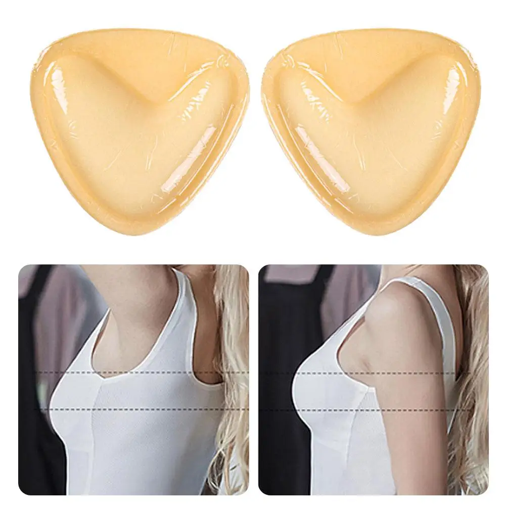 New Waterproof Heart-shaped Chest Patch Double-sided Non-slip Invisible Silicone Skin Strapless Seamless Bra Anti-expansion G3Q9