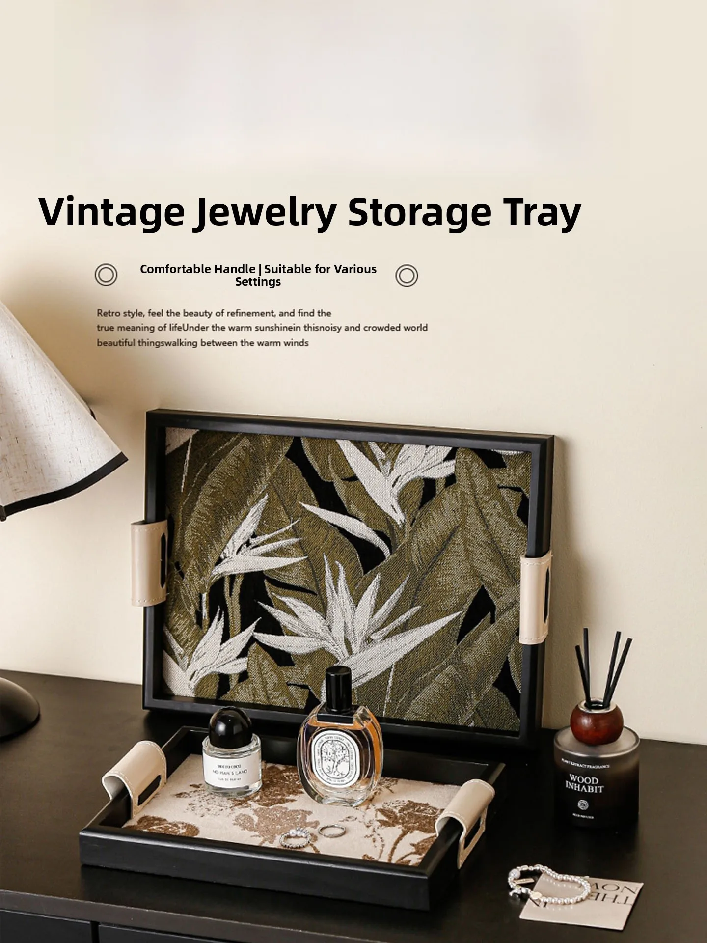 

Cegier High-End Tray Vintage Mid-Century Home Use Bedroom Jewelry Entrance l Storage Tray Peak Pigeon Organizer Plate