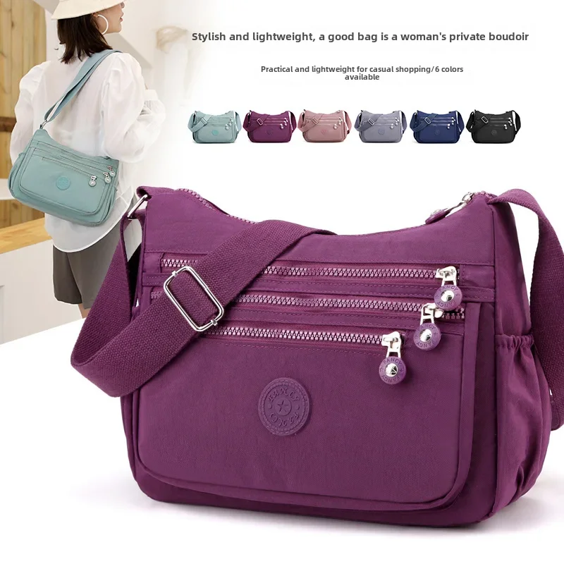 Men Women Shoulder Bag Outdoor Travel Sports Crossbody Bag Multi Zipper Bags