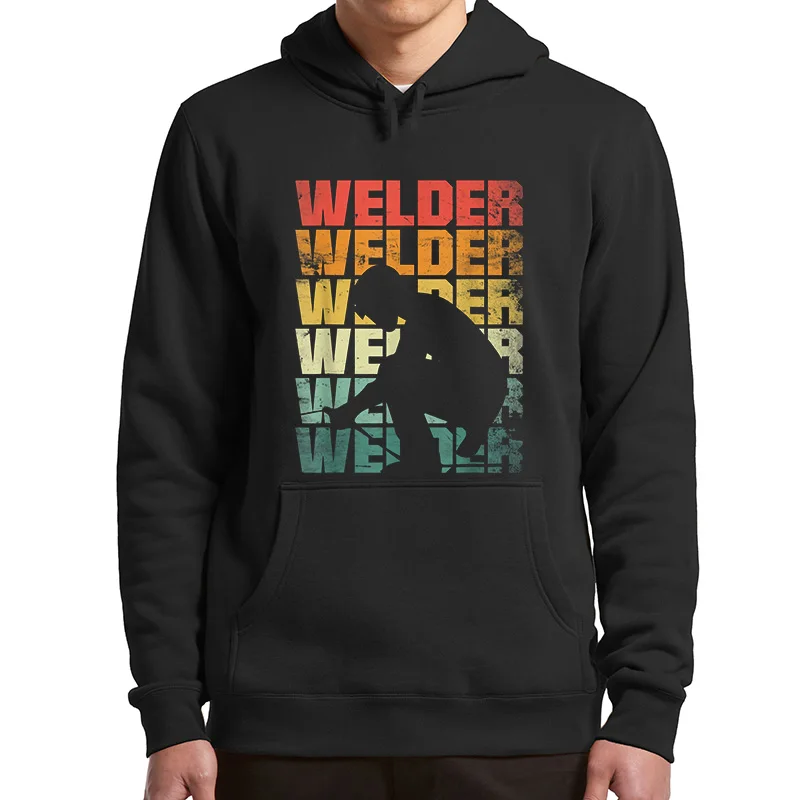 

Welding Retro Design Hoodie Welder Metalworking Professional Essential Casual Men's Winter Sweatshirt Long Sleeves